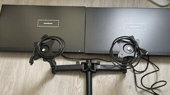 Dual monitor setup 24" + Ergonomické ramená na stôl