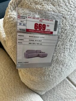 Predám čisto novú rohovú sedaciu súpravu SEDSUP.LUNA