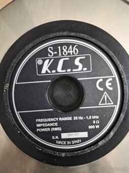 18" basové reproduktoryK.C.S. S-1846