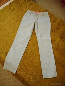 dievčenské bavlnené prechodné nohavice 140cm - 1