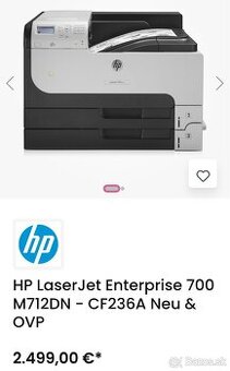 Tlaciaren hp laserjet enterprise 700 m712