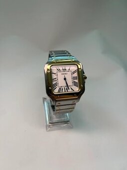 Seiko mod Santos silver gold