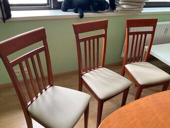 Jedálenske stolicky z masívu, béžová koza