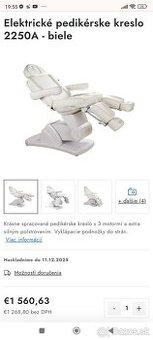 Elektrické pedikerske kozmetické masážne kreslo