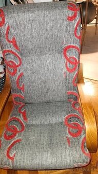 Čalúnené kreslo sivočervené