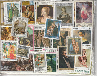 Zbierka krásnych známok s tematikou Umenie