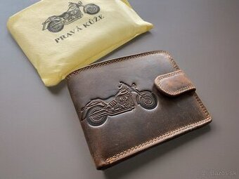 Pánska kožená peňaženka s motorkou.