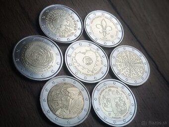 2€ pamätné mince, UNC, euro, 7ks