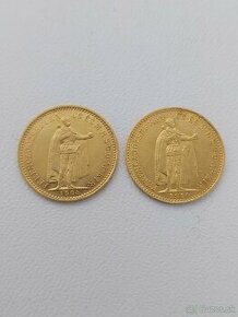 Mince zlate 10 a 20 koruny F.J.