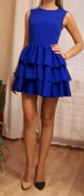Modré spoločenské šaty XS