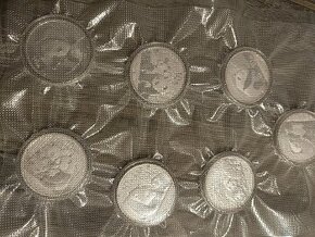 7 strieborných mincí 1 oz China Panda 2008 - 2017