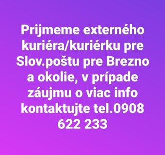 Externý kuriér/kuriérka pre Slov.poštu - BREZNO A OKOLIE