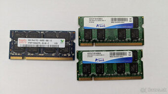 Predám DDR2 RAM do notebookov (SO-DIMM), rôzne modely.