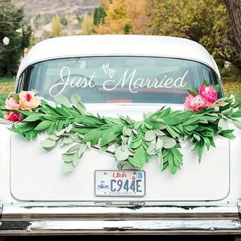 Nálepka na auto " Just Married "