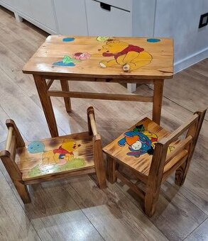 Detský stolík,stolička a hokerlík