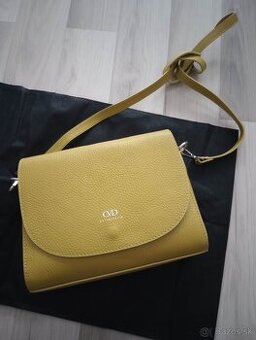 Dámska horčicová kožená kabelka