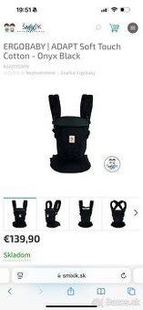 Detsky nosič ERGOBABY ADAPT Soft Touch Cotton - Onyx Black