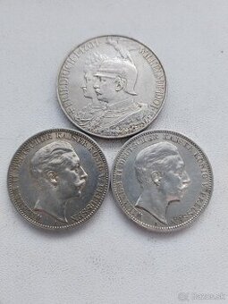 Mince Strieborne 3 a 5 marky nemecko