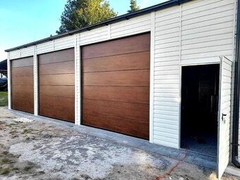 MONTOVANÁ GARÁŽ / HALA 12 × 8 m | RAL 7016 + Zlatý Dub