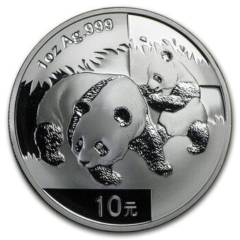 1 oz strieborna minca - Čínska Panda 2008 2ks dostupné