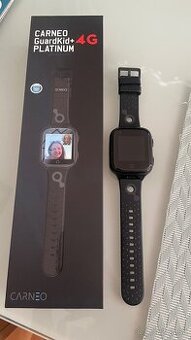 Detské smart hodinky Carneo GUARDKID+ 4G Platinum - čierne