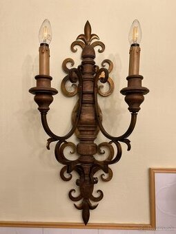 Vintage nástenná lampy- bronz