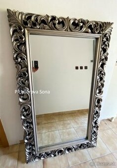 luxusne dizajnove strieborne zrkadlo 160x98 - 35%