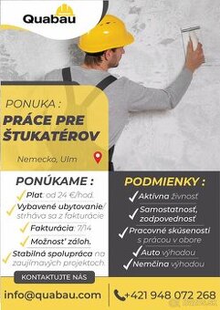 Ponuka práce Nemecko-Štukatér,Pokrývač
