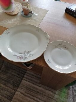 Porcelánové dezertné taniere 12 kusov, 2 taniere plytké