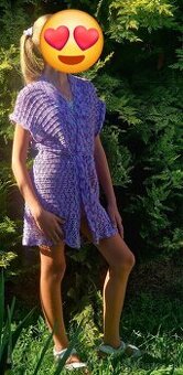 Vzdušná háčkovaná plážová tunika