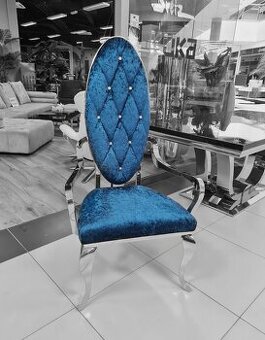 Dizajnova stolicka - modry zamat