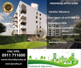 Predaj bytov 1izb. 2izb. 3izb. Nitra - výstavba už prebieha
