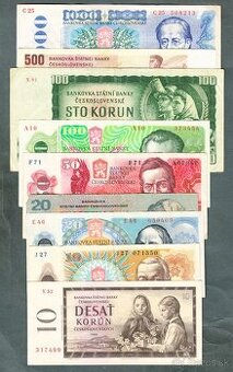 Staré bankovky sestava 1961-1988 - 9 kusů