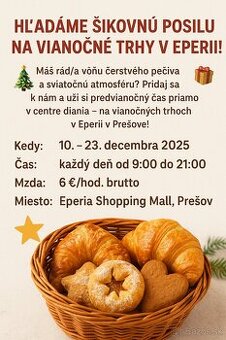 Hľadáme šikovnú posilu na vianočné trhy v Novume