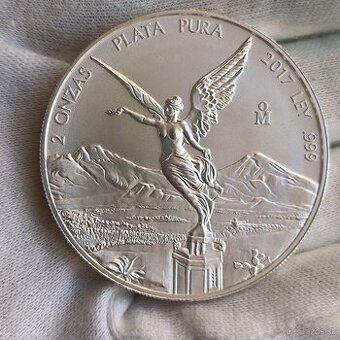 Striebro 2 OZ Libertad 2017 Mexiko