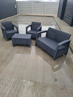 Záhradné sedenie z umelého ratanu 3 +1