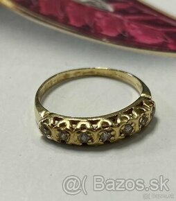 Zlatý dámsky prsteň s kamienkami, 54 Reservé