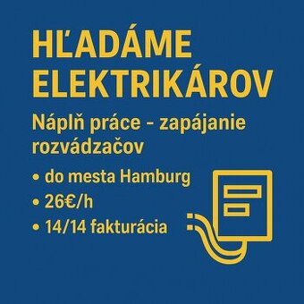 HĽADÁME ELEKTRIKÁROV