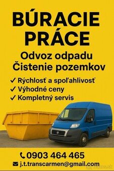 Búracie práce-čistenie pozemkov-ručné Výkopové práce