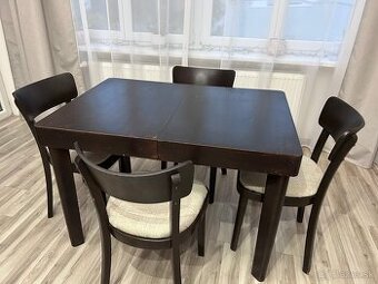 Starý jedálenský stôl + stoličky