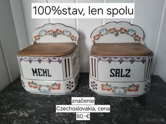 Starožitné nádoby na soľ a múku