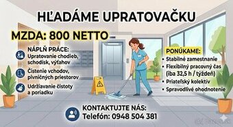 Ponúkam prácu - Upratovačka