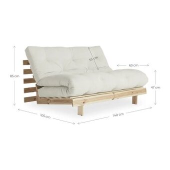 Rozkladacia pohovka Karup Design Roots Sofa Bed – Beige, 140