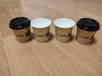 BIO papierové poháre I LOVE CAFFEE