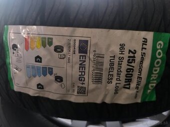 Predám celoročné pneumatiky 215/60 R 17