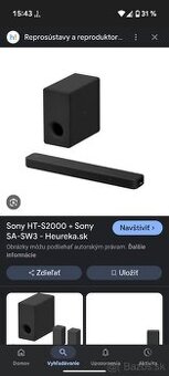 Sony HT-S2000, Dolby Atmos 3.1+sa-sw3