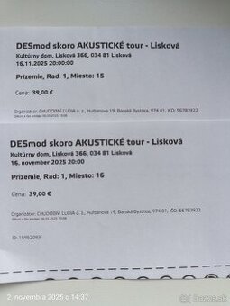 DESMOD skoro akustické Tour - Lisková