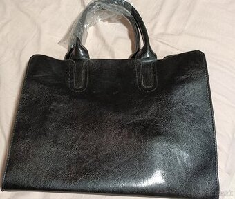 Nová Čierna Kožená kabelka