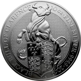 Strieborná minca 10oz The Queen´s Beasts The Black Bull 2019