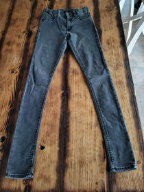 Sivé elastické nohavice skiny jeans č. 152, Denim